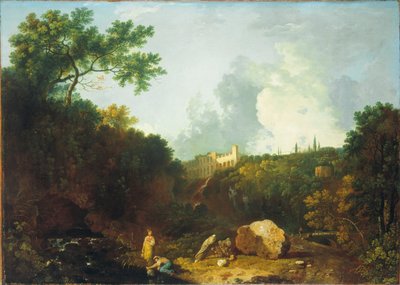 Vista distante de la Villa de Mecenas, Tívoli de Richard Wilson